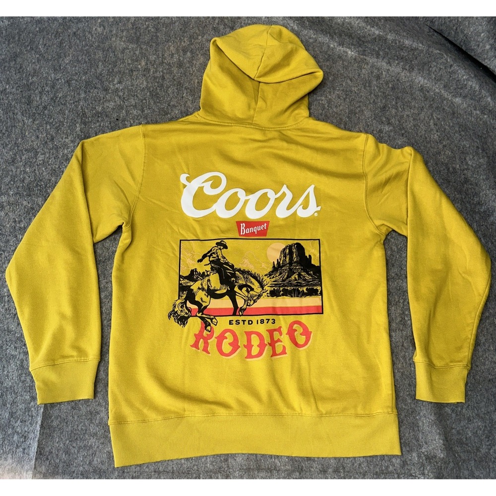 Coors Banquet Rodeo Two Sided Print Hoodie Cowboy Golden, CO Men's XL-NWT-(46-10